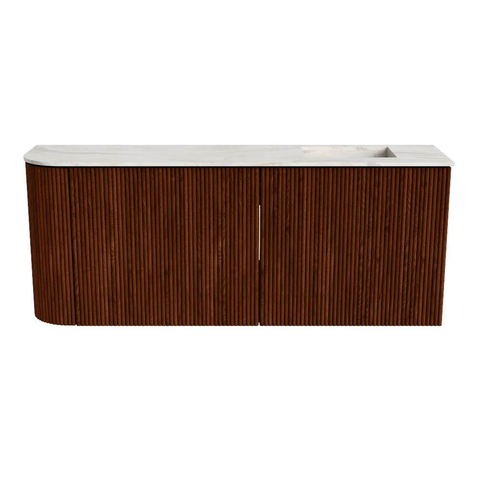 Mondiaz JOYA-DLUX 101.6cm toiletmeubel - ronding links kleur Ruby - Wastafel FAYE positie Rechts Zonder kraangat kleur Ostra. SW1423833