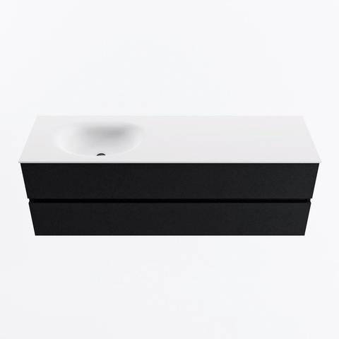 MONDIAZ VICA meuble sous lavabo 150cm Urban 2 tiroirs. Lavabo MOON gauche sans trou de robinet, couleur Talc. SW1381889