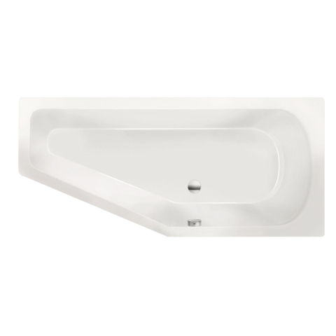 Xenz Lagoon Baignoire d'angle - 170x75x48 - bonde Milieu - Droite - Compact - acrylique - blanc SW102978