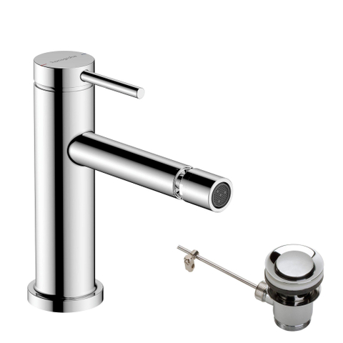 Hansgrohe Tecturis Bidetkraan - eengreeps - met trekwaste - hoogglans chroom SW918683