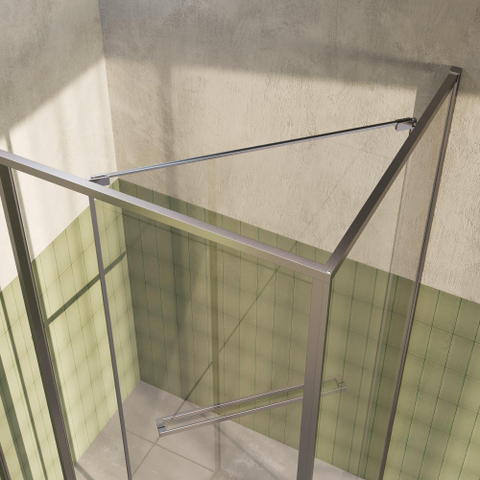 BRAUER Luminis Douchecabine - 120x90x200cm - 3-delig naar binnen draaiend - helder glas - omkeerbaar - incl. glascoating - geborsteld RVS PVD SW1580988