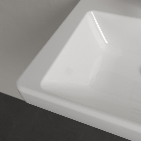 Villeroy & Boch Subway 3.0 fontein - 50x40x14.5cm - met 1 kraangat en overloopgat CeramicPlus - White Alpine (glans wit) SW702066