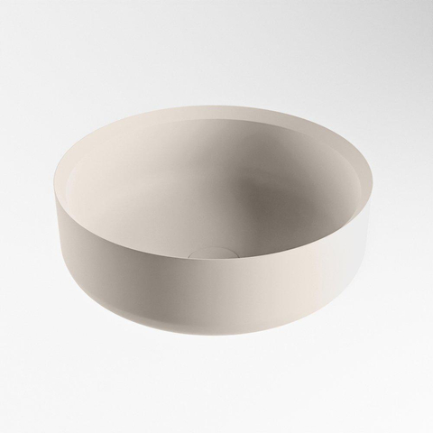 Mondiaz Coss Waskom - 36x36x13cm - rond - opbouw - Solid surface - Linen SW643485