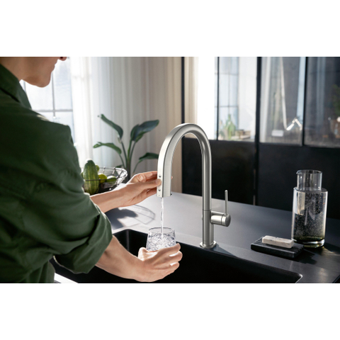Hansgrohe Aqittura M91 SodaSystem 210, uittrekbare uitloop 1jetsBox, starter set RVS-look SW1567435