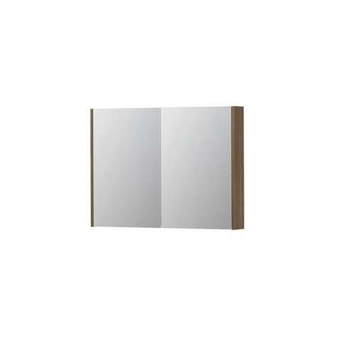 INK SPK2 spiegelkast – 100x74x14 cm – 2 deuren, dubbelzijdige spiegeldeuren – Zuiver Eiken mat SW440333