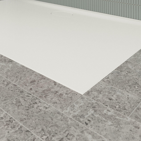 Villeroy & Boch Ecora douchebak - 150x90x3.5cm - afvoer lange zijde - stone white (wit) SW1558883