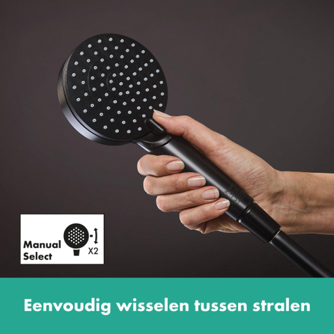 Hansgrohe Vernis Blend handdouche - 10cm - rond - 2 standen - EcoSmart - mat zwart SW642518