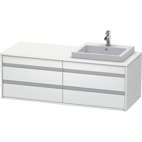 Duravit Ketho Meuble sous-lavabo avec 4 tiroirs pour lavabo encastrable 140x42.6x55cm à droite blanc 0300753