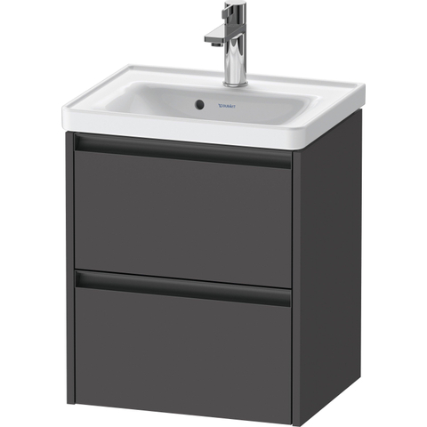 Duravit Ketho.2 Wastafelonderbouwkast - met 2 laden - 48.4x37.5x54.9cm - met grepen antracietgrafiet - mat grafiet (grijs) SW772439