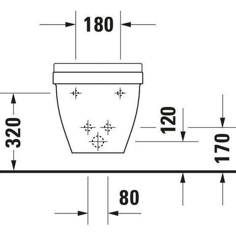 Duravit Starck 3 Wandbidet - 355x320x540mm - 1 kraangat overl w.gliss - wondergliss - glans wit 0314145