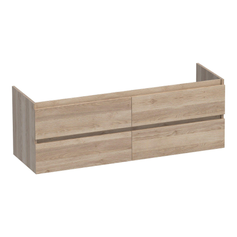 BRAUER Joy meuble sous-lavabo 140 4 tiroirs softclose - sans poignée - 2 découpes pour siphon - Sunlit SW1201134