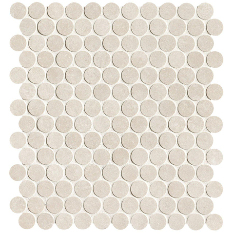 Terravito Elzino Mozaïektegel - 29x32.5cm - rond - 9mm - White mat SW1119911