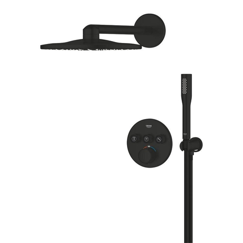 Grohe Precision Smart Control Inbouwdouchesysteem - ronde hoofddouche - 150cm doucheslang - staafhandhouche - matte black (mat zwart) SW1440594