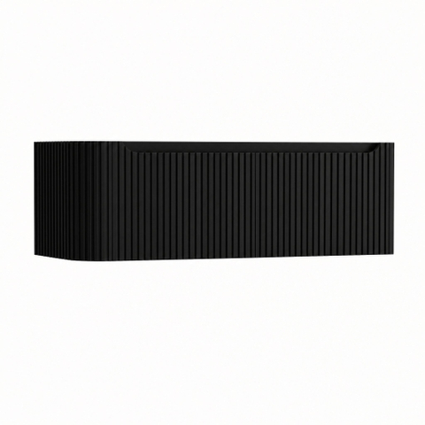 H&R Badmeubelen Juice Wastafelonderkast - 120x45x40cm - linkerhoek afgerond - 3D-front - 2 lades - geïntegreerde greep - zwart mat SW1259985