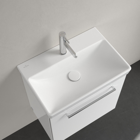 Villeroy & Boch Avento wastafel - compact - 55x37cm - met overloop CeramicPlus - Stone White (mat wit) SW448523