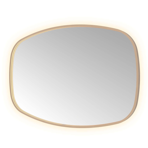 Hotbath &MORE Spiegel in aluminium frame / contour - 80x120cm - inclusief direct & indirect LED - spiegelverwarming - color changing - dimbaar - dottless - met afstandsbediening - PVD - geborsteld koper SW1246879