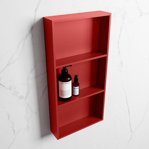 Mondiaz Easy nis 29.5x59.5x8cm voor Inbouw/opbouw 3 open vakken Solid surface Fire/Fire SW643778
