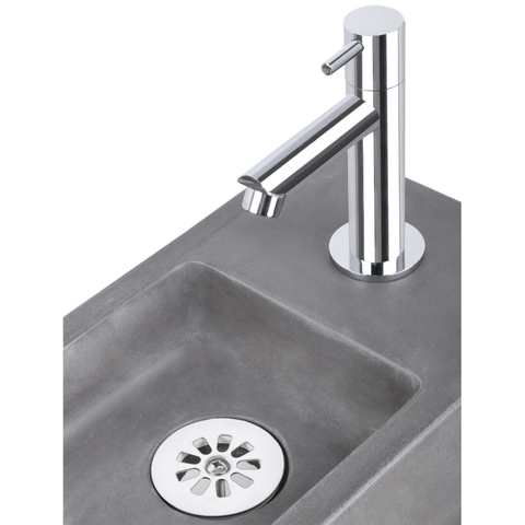 Differnz Ravo fonteinset – 38.5x18.5x25 cm – beton donker grijs – rechte chromen kraan – met zwart frame SW373242