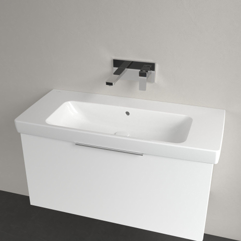 Villeroy & Boch Architectura wastafel - 100x44.5cm - zonder kraangat - met overloop CeramicPlus - White Alpine (glans wit) SW1162425