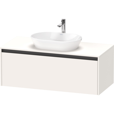 Duravit Ketho.2 Wastafelonderbouwkast - inclusief consoleplaat - met 1 lade - 120x55x45.9cm - met handgreep antraciet - wit supermat SW771778