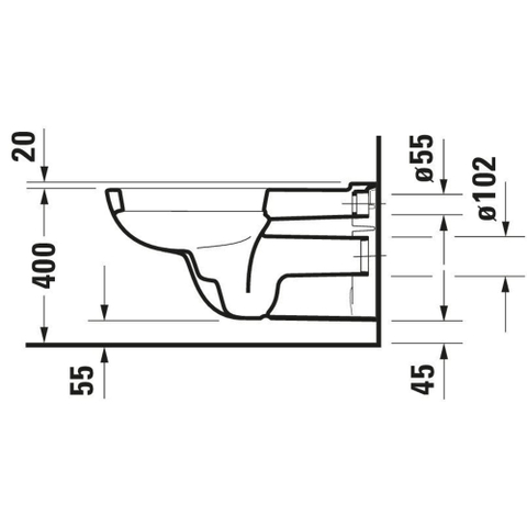 Duravit D-code - D-Code - Vital - hangtoilet - verlengd - 360 x 700 mm - diepspoel - wit - geschikt - voor ba - wit 0295863