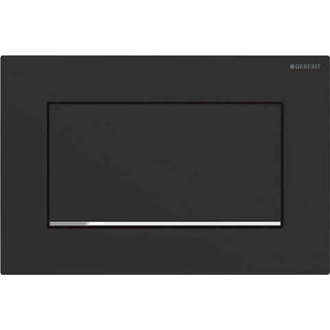 Geberit Sigma10 bedieningsplaat - 2-toets spoeling - rechthoekige knoppen - matzwart/glans chroom/matzw - mat zwart SW242686