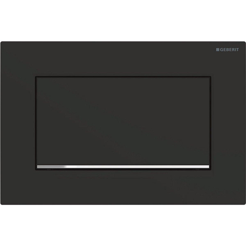 Geberit Sigma30 bedieningplaat met frontbediening voor toilet 24.6x16.4cm zwart mat SW242686