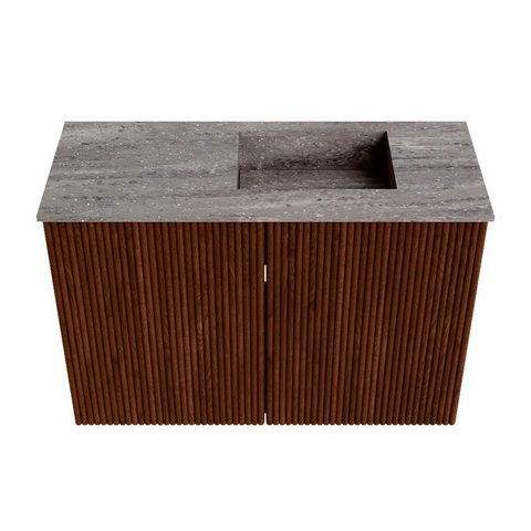 Mondiaz JOYA-DLUX 60cm meuble de salle de bains - couleur Ruby - Vasque FAYE position Droite 1 trou de robinet couleur Oza. SW1425498