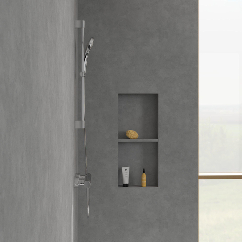 Villeroy & Boch Verve Showers Glijstangset - met drie functies - voor wandmontage - hoogglans chroom SW974369