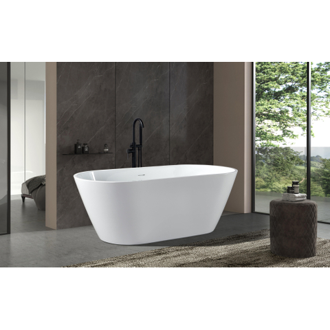 FugaFlow Eccelente Calma Baignoire îlot - 180x80x58cm - avec évacuation - acrylique - blanc brillant SW1451414