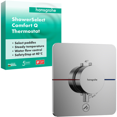 Hansgrohe Showerselect comfort q Thermsotaat - inbouw - 1 functie - extra uitgang - hoogglans chroom SW918101