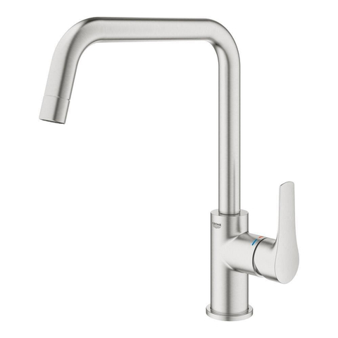 GROHE Eurosmart Mitigeur d'évier - haut - bec pivotant - aspect inox SW536420
