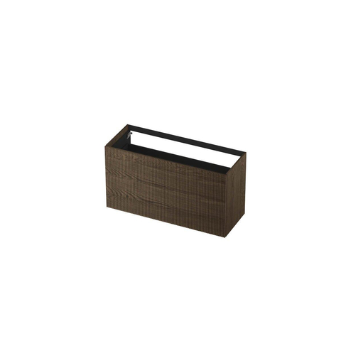 Ink p2o meuble 2 tiroirs push to open vertical fraisé comprenant 120x45x65cm chêne massif anthracite SW693517