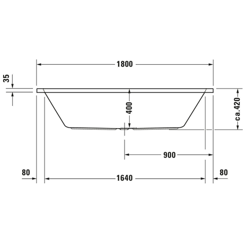 Duravit D-code bad rechthoek 180x80cm duo wit 0297516
