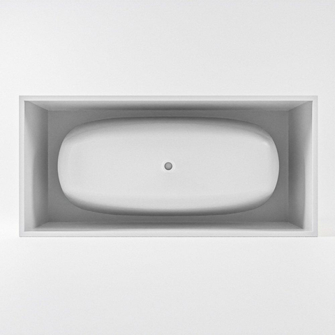MONDIAZ FREEZE Baignoire autoportante - 180x85cm - Solid surface - lin mat / talc (beige / blanc) SW491446