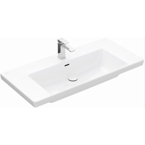 Villeroy & Boch Subway 3.0 meubelwastafel - 100x47cm - 1 kraangat - met overloop - White Alpine (glans wit) SW641634