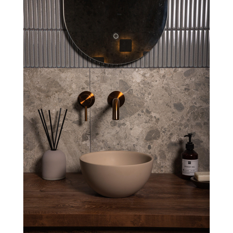 Zeza Element Waskom - 25x25x12cm - solid surface - mat beige OUTLETSTORE STORE42809