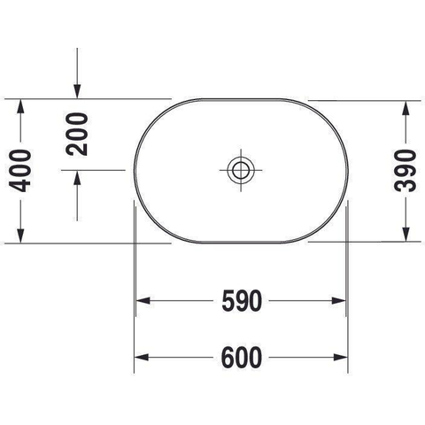 Duravit Luv Opzetwastafel - 60x40cm - zonder kraangat - geslepen - mat/glans wit SW527100