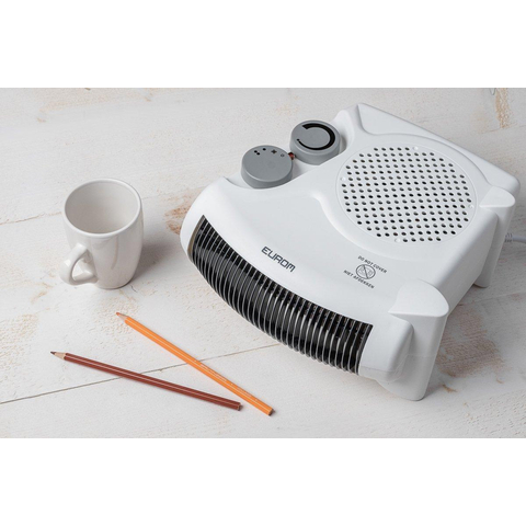 Eurom VK 2001 Chauffage soufflant 2000 watts position debout couchée 12x24x24.7cm Blanc SW486862