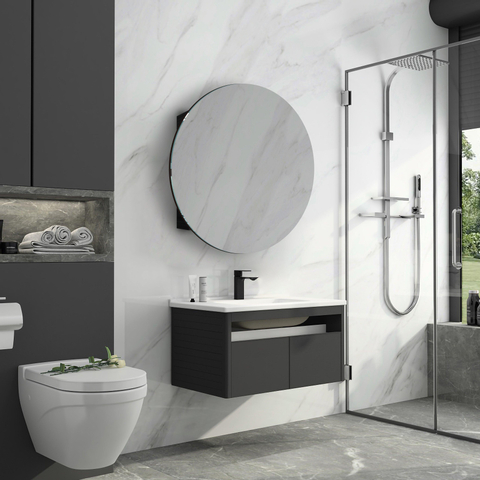 Adema Lonato miroir – Ø 60 cm – sans éclairage – Noir mat SW640032