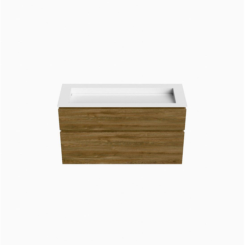 Mondiaz XABI Ensemble meuble de salle de bains - 120cm - meuble sous-vasque Chai - 2 tiroirs - lavabo AVON central - sans trou de robinet - Talc SW1220460