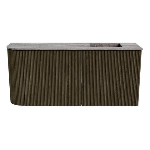 Mondiaz JOYA-DLUX Meuble de salle de bains 91,6cm - arrondi gauche couleur Shadow - Vasque FAYE position Droite Sans trou de robinet couleur Oza SW1425066