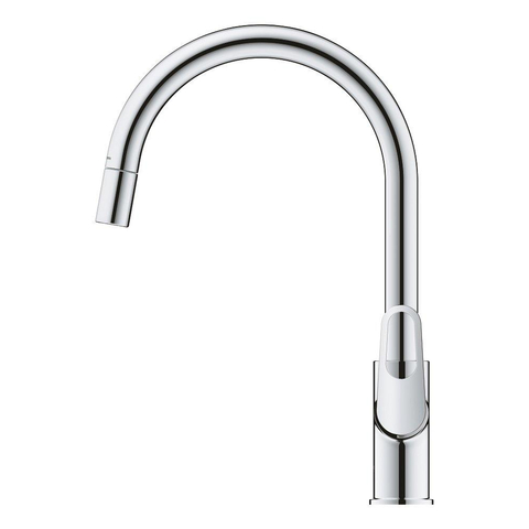 Grohe Start Flow Mitigeur de cuisine - monotrou - bec haut orientable - bec extractible - saillie 21,5cm - levier ouvert - chrome SW924647