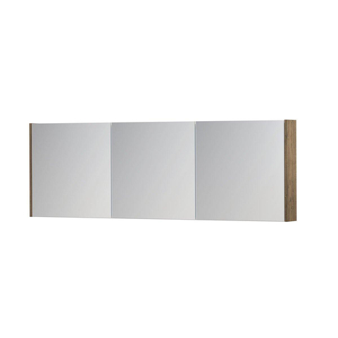 INK SPK1 armoire de toilette – 180 x 60 x 14 cm – 3 portes, portes-miroir double face – Chêne Naturel mat SW493948