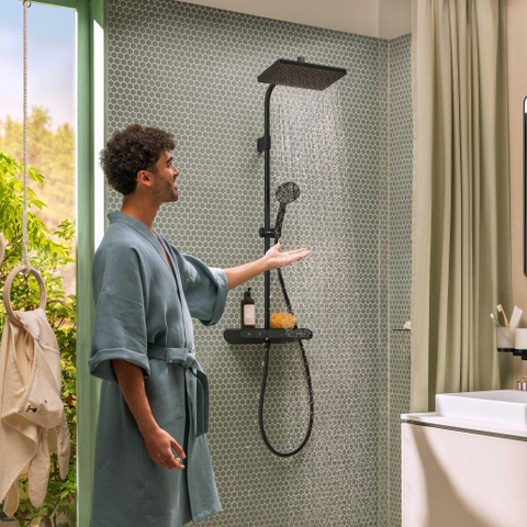 Hansgrohe Activera Q colonne de douche - 29cm - thermostatique - noir mat SW1566642