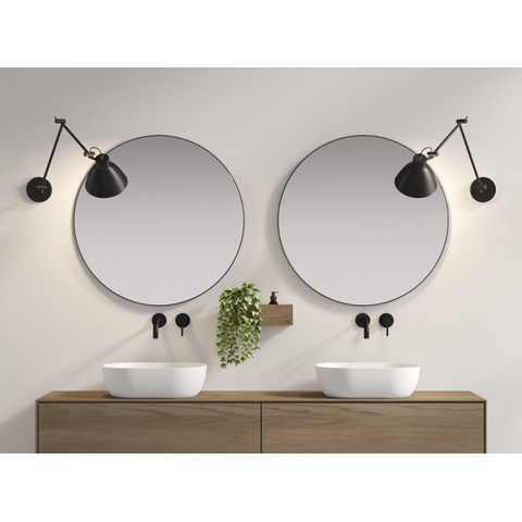 LoooX Black Line miroir – Ø 80 cm – sans éclairage – Noir SW227682