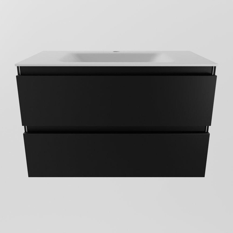 Mondiaz Aivy badmeubelset - 80x45x50cm - 1 kraangat - 1 wasbak talc Solid surface - Midden - 2 lades - Zonder spiegel - MDF Urban SW909436