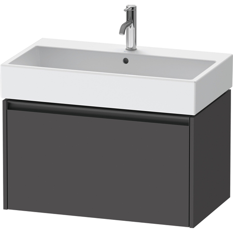 Duravit Ketho.2 Wastafelonderbouwkast - met 1 lade - 78.4x46x44cm - met greep antraciet - grafiet mat SW772992