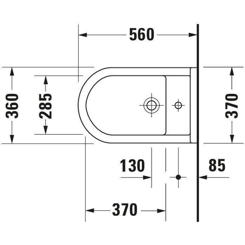 Duravit Starck 3 Staand bidet - met bevestiging - 36x56cm - glans wit 0314684