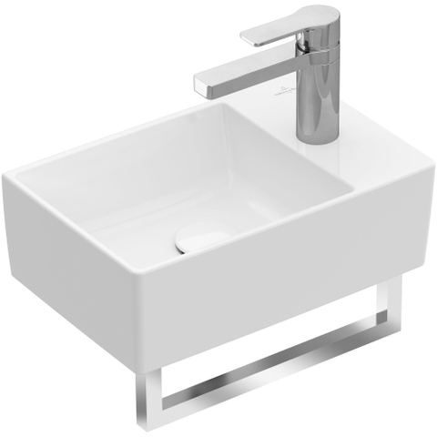 Villeroy & Boch memento 2.0 fontein - voor handdoekhouder - 40x26cm - zonder overloop - met 1 kraangat - White Alpine (glans wit) SW336071